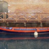 Barque orange bleue